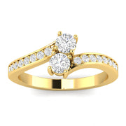 1.00ctw Diamond Two Stone Ring in 10k Yellow Gold (J-K, I2-I3)