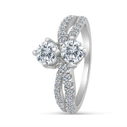 1/4 Carat TW Diamond Two Stone Ring in 10k White Gold (K-L, I2-I3)