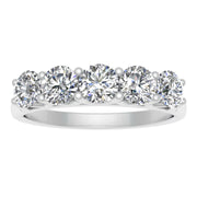 1/2 Carat TW Diamond Five Stone Wedding Band in 10k White Gold (G-H, I2-I3)