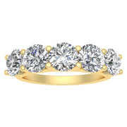 2.00ctw Diamond Five Stone Wedding Band in 14k Yellow Gold (J-K, I2-I3)