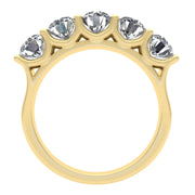 2.00ctw Diamond Five Stone Wedding Band in 14k Yellow Gold (J-K, I2-I3)