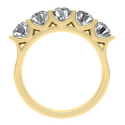 2.50ctw Diamond Five Stone Wedding Band in 14k Yellow Gold (K-L, I2-I3)