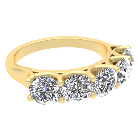 2.50ctw Diamond Five Stone Wedding Band in 14k Yellow Gold (J-K, I2-I3)