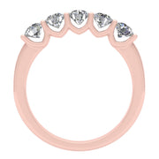 1/2ctw Diamond Five Stone Anniversary Ring in 10k Rose Gold (J-K, I2-I3)