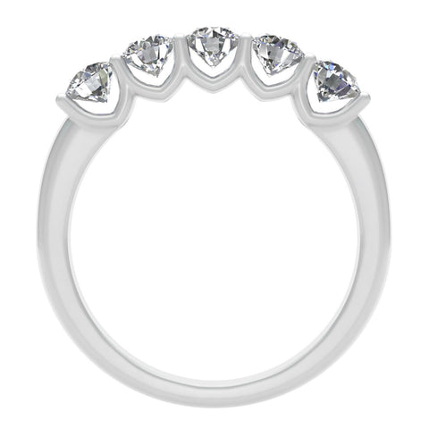 1/2ctw Diamond Five Stone Anniversary Ring in 10k White Gold (J-K, I2-I3)