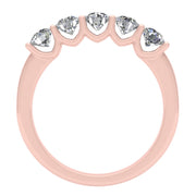 1.00ctw Diamond Five Stone Anniversary Ring in 14k Rose Gold (J-K, I2-I3)