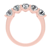 1.50ctw Diamond Five Stone Anniversary Ring in 14k Rose Gold (J-K, I2-I3)
