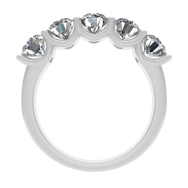 1.50ctw Diamond Five Stone Anniversary Ring in 14k White Gold (J-K, I2-I3)