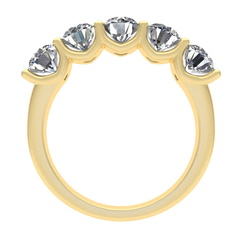 1.50ctw Diamond Five Stone Anniversary Ring in 14k Yellow Gold (J-K, I2-I3)