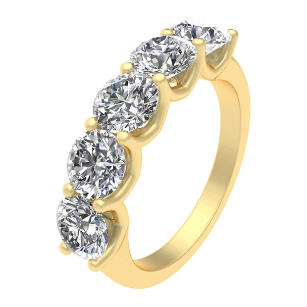 1.50ctw Diamond Five Stone Anniversary Ring in 14k Yellow Gold (J-K, I2-I3)
