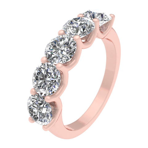 2.00ctw Diamond Five Stone Anniversary Ring in 14k Rose Gold (J-K, I2-I3)