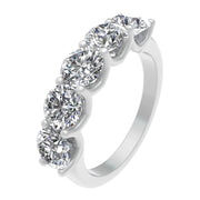2.00ctw Diamond Five Stone Anniversary Ring in 14k White Gold (J-K, I2-I3)