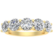 2.00ctw Diamond Five Stone Anniversary Ring in 14k Yellow Gold (J-K, I2-I3)