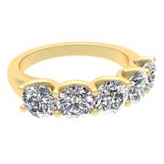 2.00ctw Diamond Five Stone Anniversary Ring in 14k Yellow Gold (J-K, I2-I3)