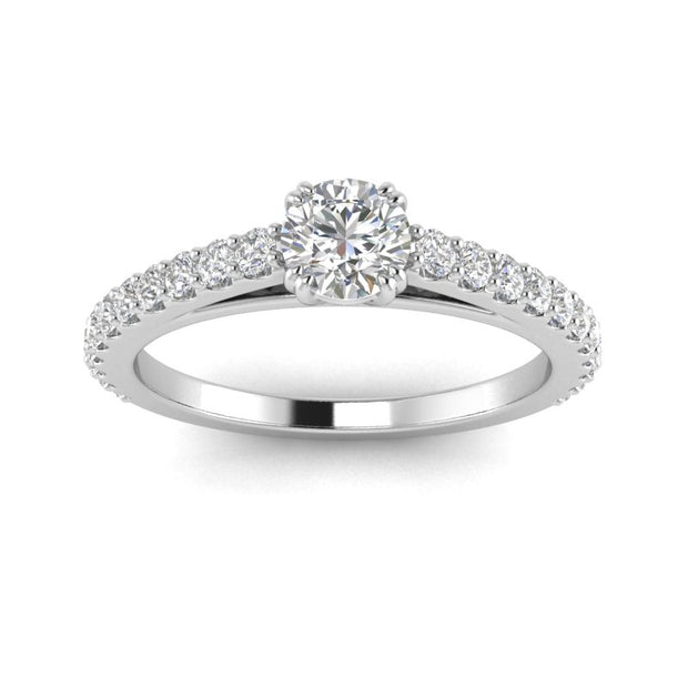 3/4ctw Diamond Engagement Ring in 10k  White Gold (K-L, I2-I3)