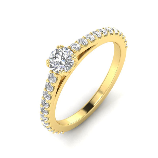3/4ctw Diamond Engagement Ring in 10k Yellow Gold (J-K, I2-I3)