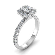 1.00 Carat TW Diamond Halo Engagement Ring in 10k White Gold