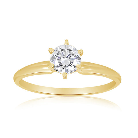 1/2 Carat TW Diamond Solitaire Engagement Ring in 14k Yellow Gold (G-H, I1-I2)