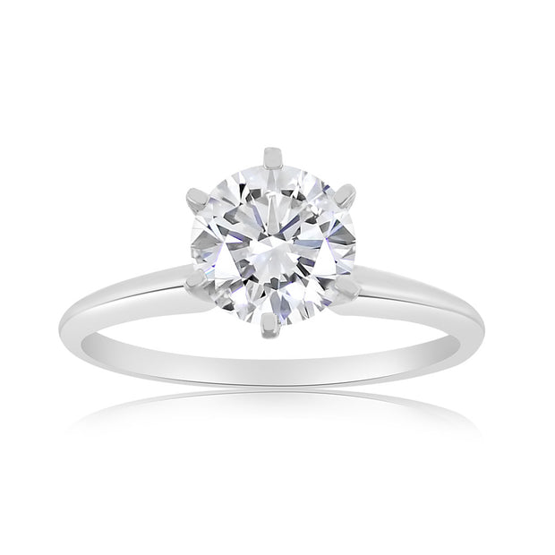 3/4 Carat TW Diamond Solitaire Engagement Ring in 14k White Gold (G-H, I1-I2)