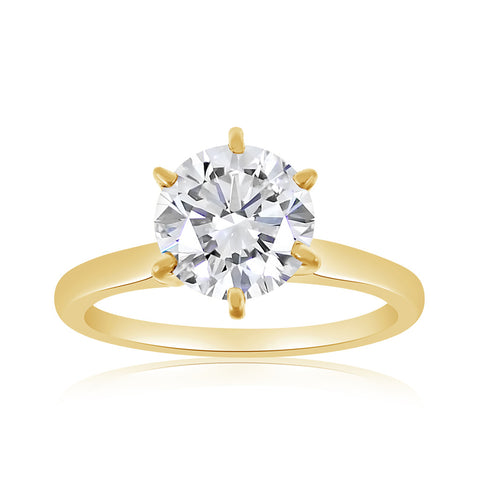 1.00 Carat TW Natural Diamond Solitaire Engagement Ring in 14k Yellow Gold (H-I, I2-I3)