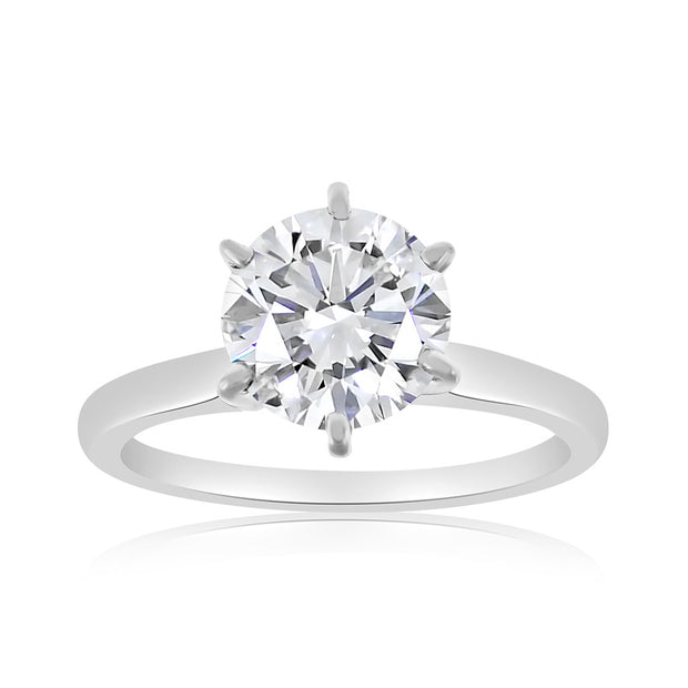 1.00 Carat TW Natural Diamond Solitaire Engagement Ring in 14k White Gold (H-I, I2-I3)