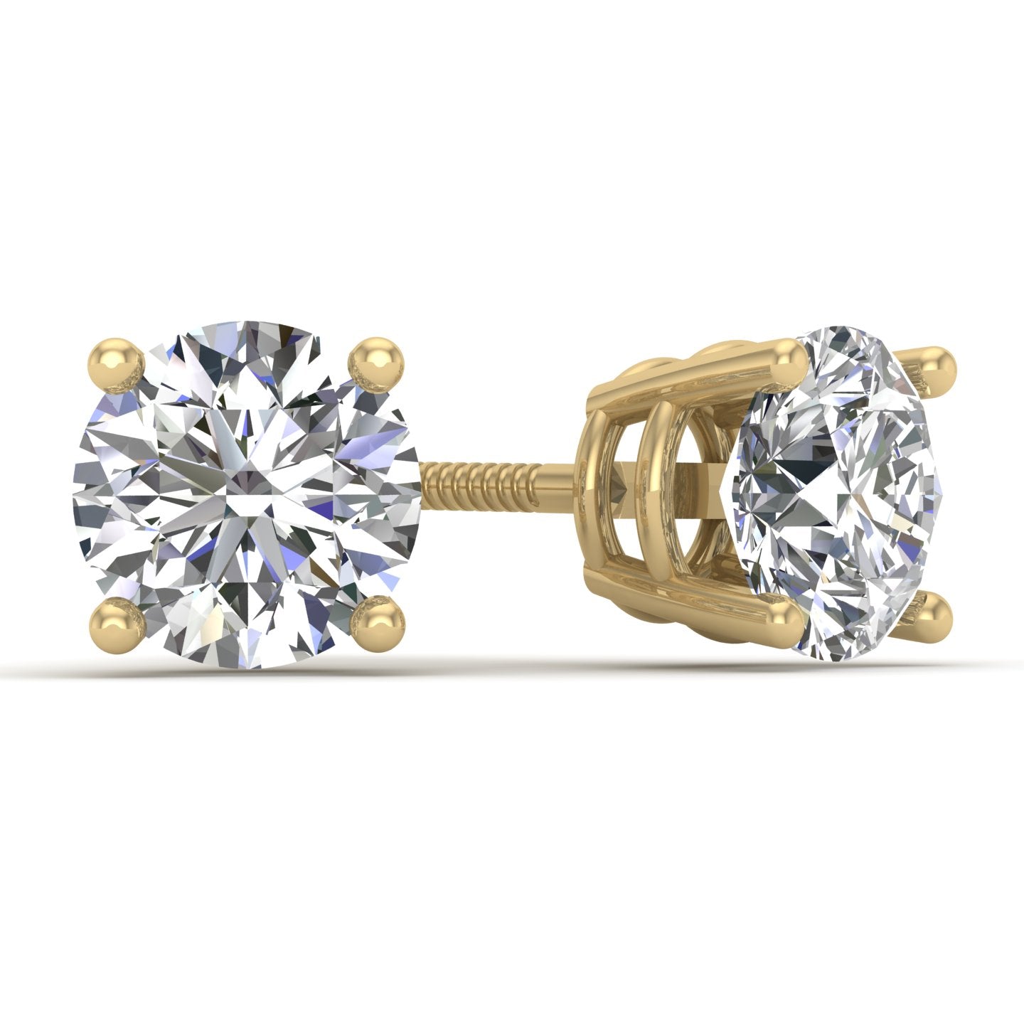 5/8ct tw Round Diamond Stud Earrings within 14k Yellow Gold – INARA DIAMONDS