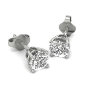 1/2ct TW Certified Diamond Stud Earrings in 14K White Gold with Friction Backs (1/2ctw, K-L, I2-I3)