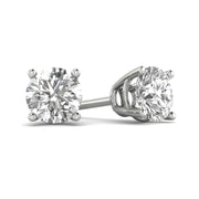 1/2ct TW Certified Diamond Stud Earrings in 14K White Gold with Friction Backs (1/2ctw, K-L, I2-I3)