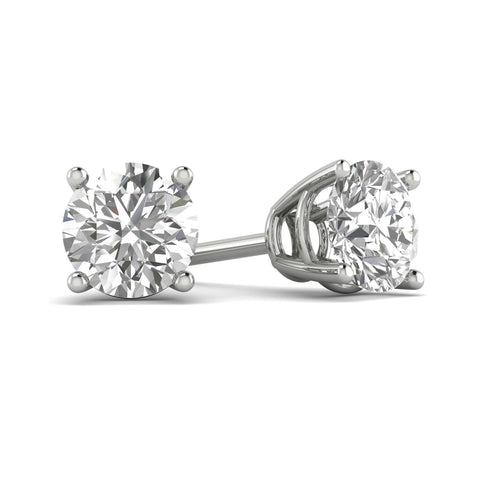 1/2ct TW Diamond Stud Earrings in 14K White Gold with Friction Backs (1/2ctw, G-H, SI2)