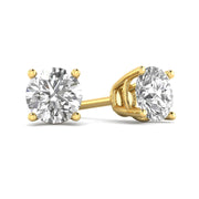 3/4ct tw Round Diamond Stud Earrings within 14k Yellow Gold