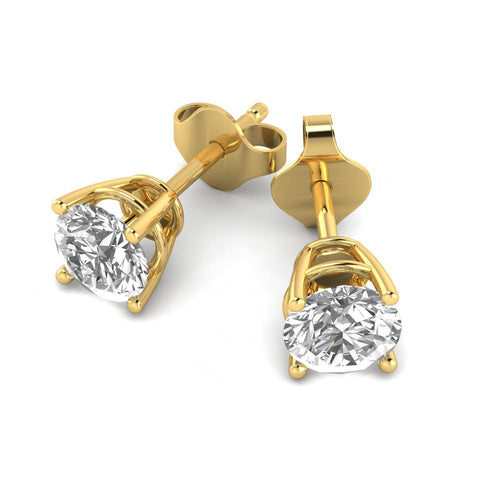 IGI Certified 1/2ct tw Diamond Stud Earrings in 14k White, Yellow (G-H, I2-I3)