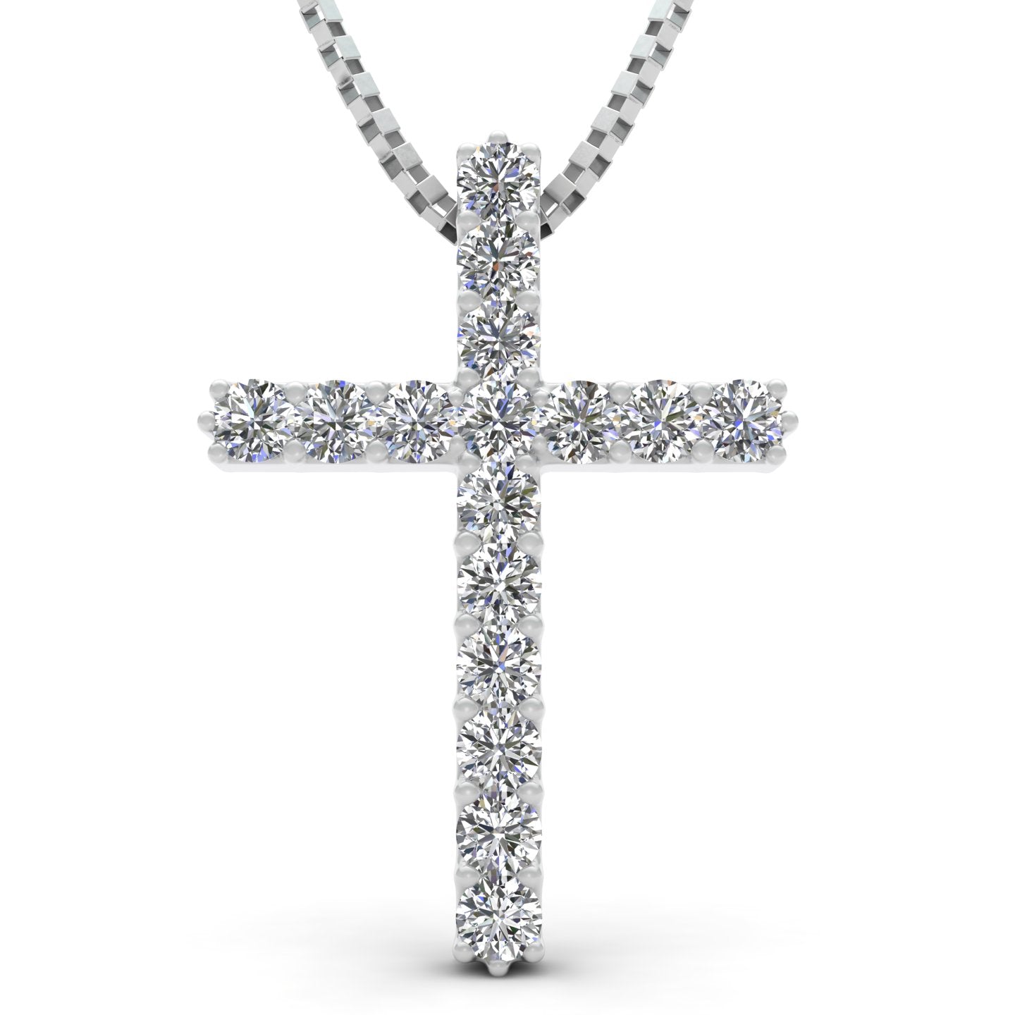 1/2 Carat TW Natural Diamond Cross Pendant In 10k White Gold